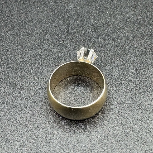 Vintage Princess Ring with Classic Prong Set CZ Marked 14Kt G.E ESPO - Picture 7 of 11